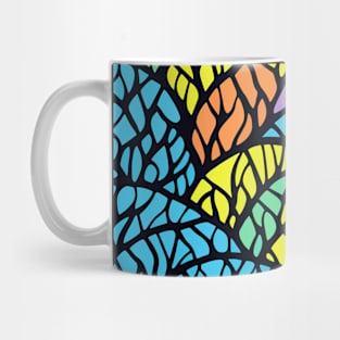 Modern Geometric Art  Rainbow Pride Stained Glass Pattern Mug